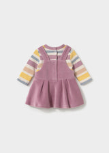 Vestito apagliaccetto neonata - Malva