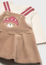 Vestito apagliaccetto neonata - Mandorla