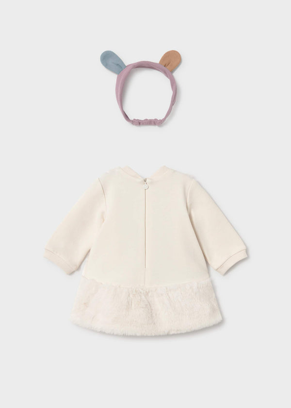 Vestito borsa simulata con cerchietto neonata - Ceramica