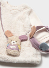 Vestito borsa simulata con cerchietto neonata - Ceramica