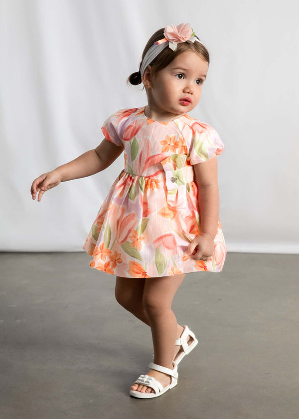 Vestito cerimonia stampato fiori neonata