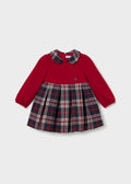 Vestito combinato quadri neonata - Rosso