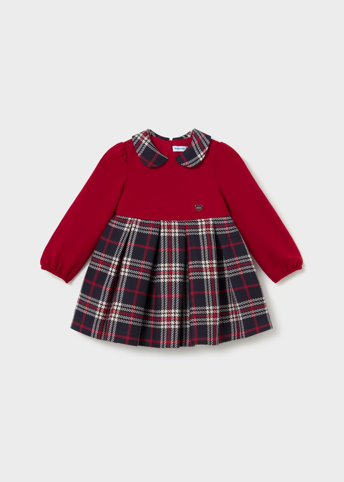 Vestito combinato quadri neonata - Rosso