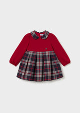 Vestito combinato quadri neonata - Rosso