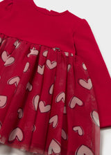Vestito combinato tulle bimba - Rosso
