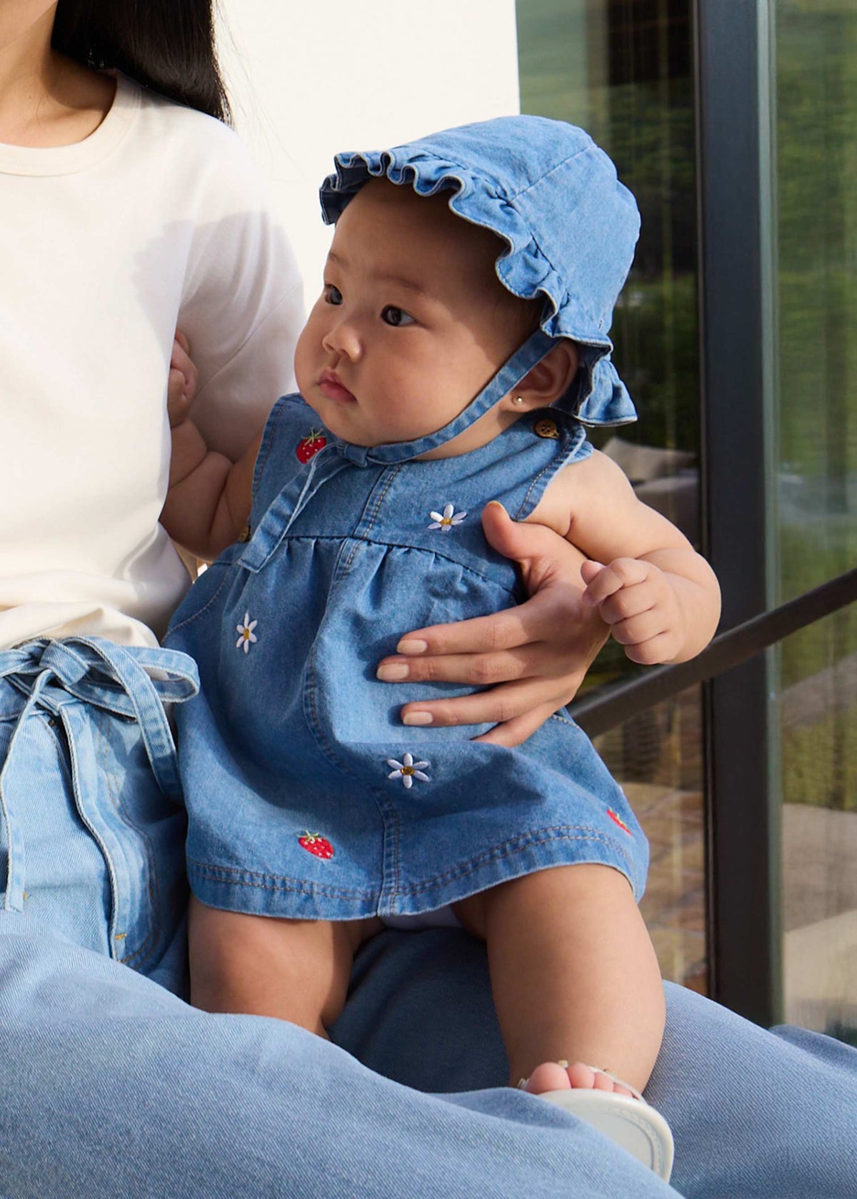 Vestito con cappello volant neonata - Jeans