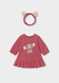 Vestito con cerchietto neonata - Prugna