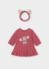 Vestito con cerchietto neonata - Prugna