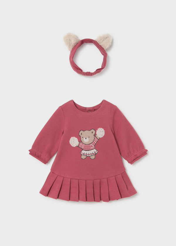 Vestito con cerchietto neonata - Prugna