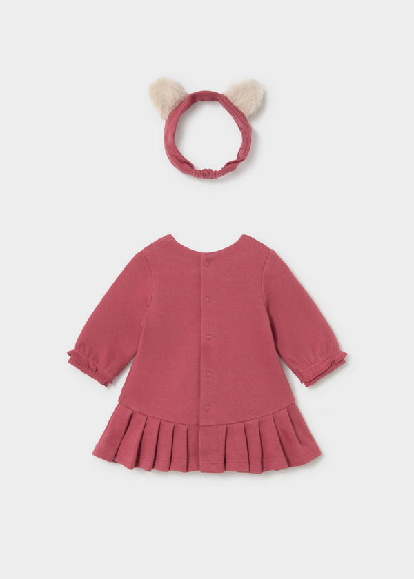 Vestito con cerchietto neonata - Prugna