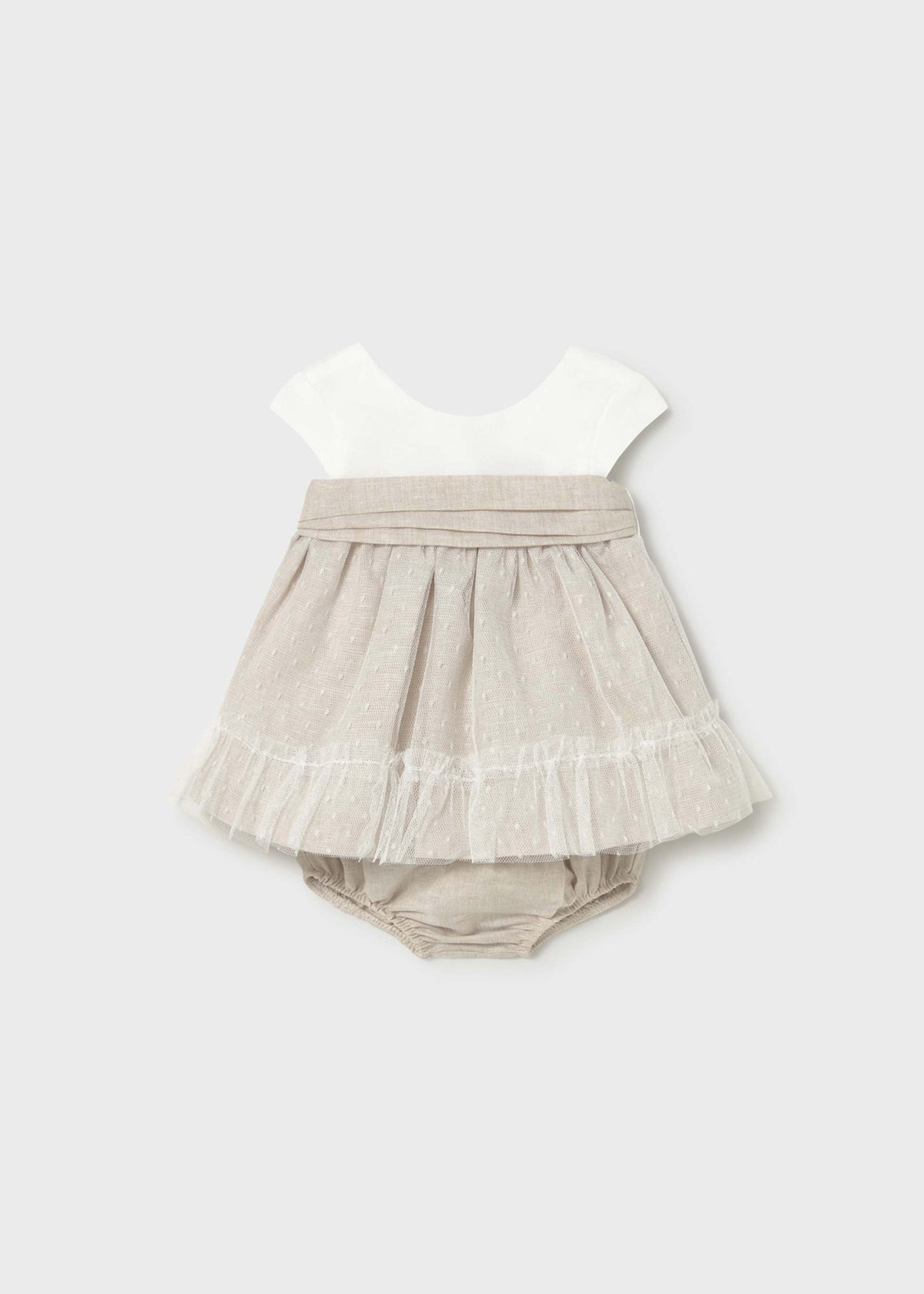 Vestito con copripannolino cerimonia neonata - Grano