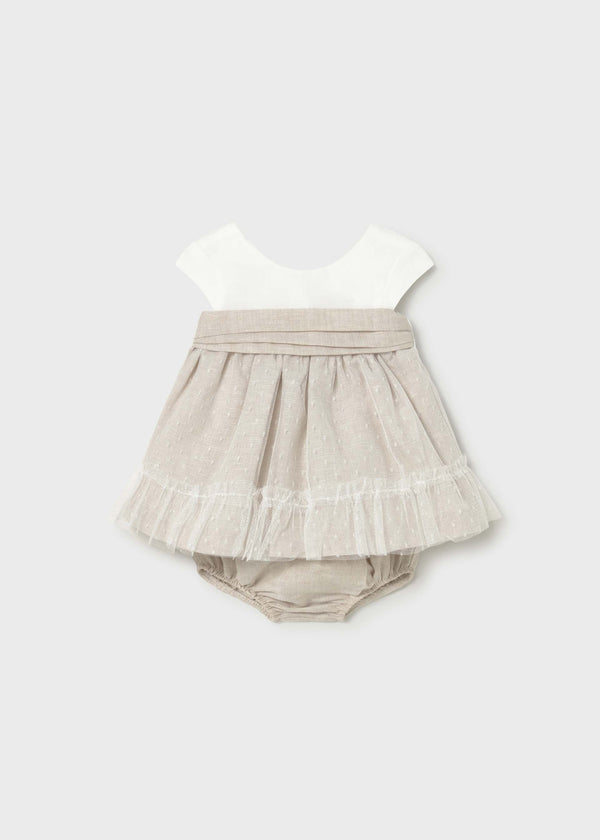 Vestito con copripannolino cerimonia neonata - Grano