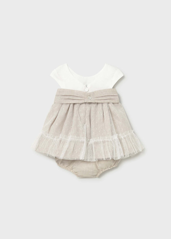 Vestito con copripannolino cerimonia neonata - Grano