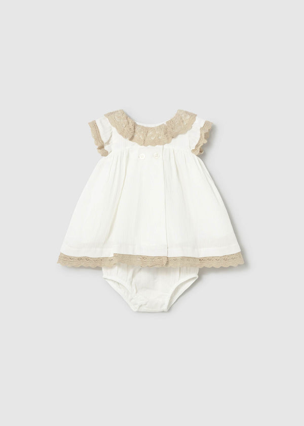 Vestito con copripannolino cerimonia neonata - Panna