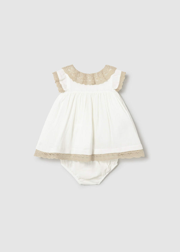 Vestito con copripannolino cerimonia neonata - Panna
