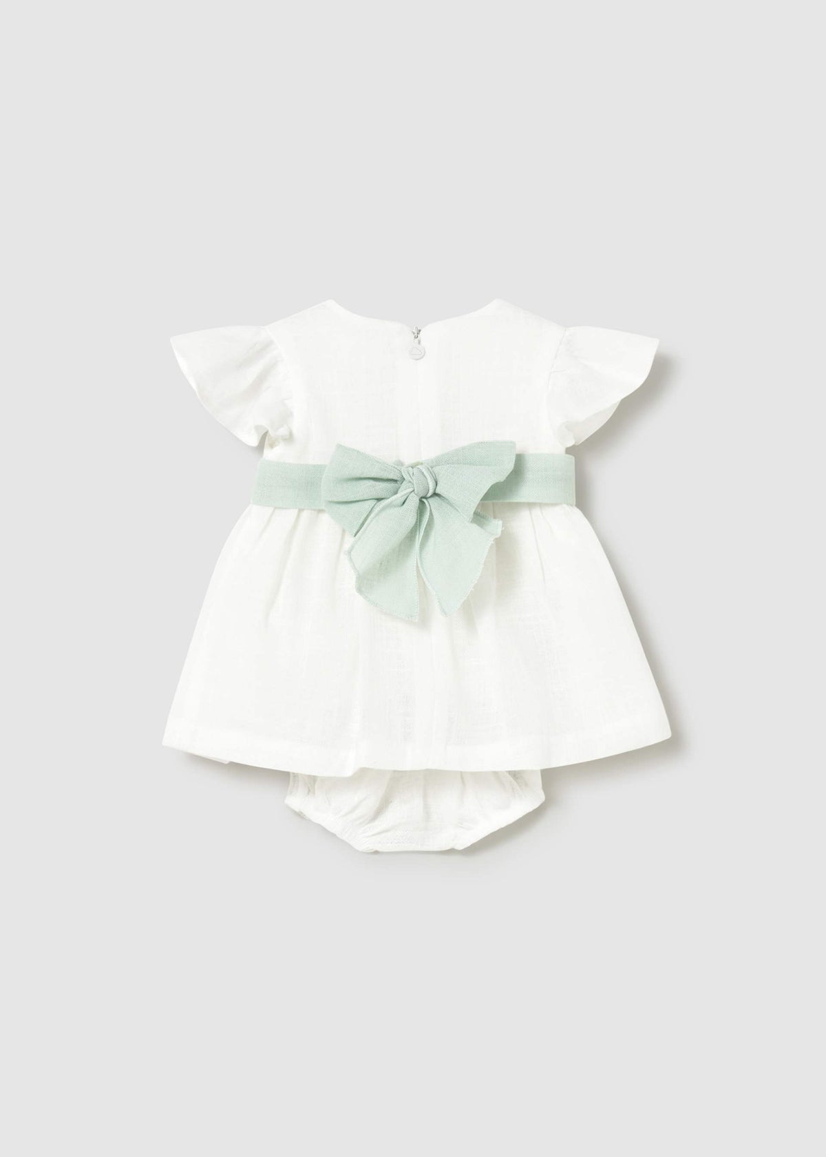 Vestito con copripannolino e fusciacca floreale cerimonia neonata - Aqua