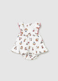 Vestito con copripannolino stampato neonata - Bianco