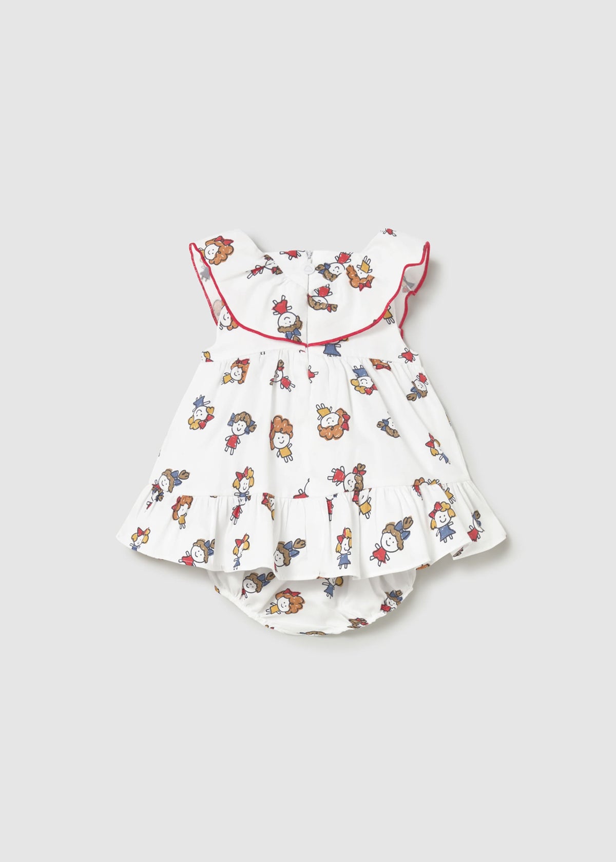 Vestito con copripannolino stampato neonata - Bianco