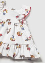 Vestito con copripannolino stampato neonata - Bianco