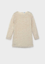 Vestito con frange ragazza - Avena