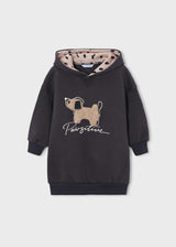 Vestito felpa con cappuccio bambina - Carbone
