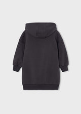 Vestito felpa con cappuccio bambina - Carbone