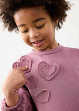 Vestito felpa cuori bambina - Vigore