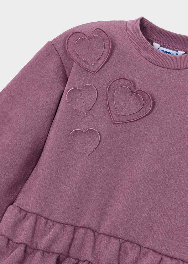 Vestito felpa cuori bambina - Vigore