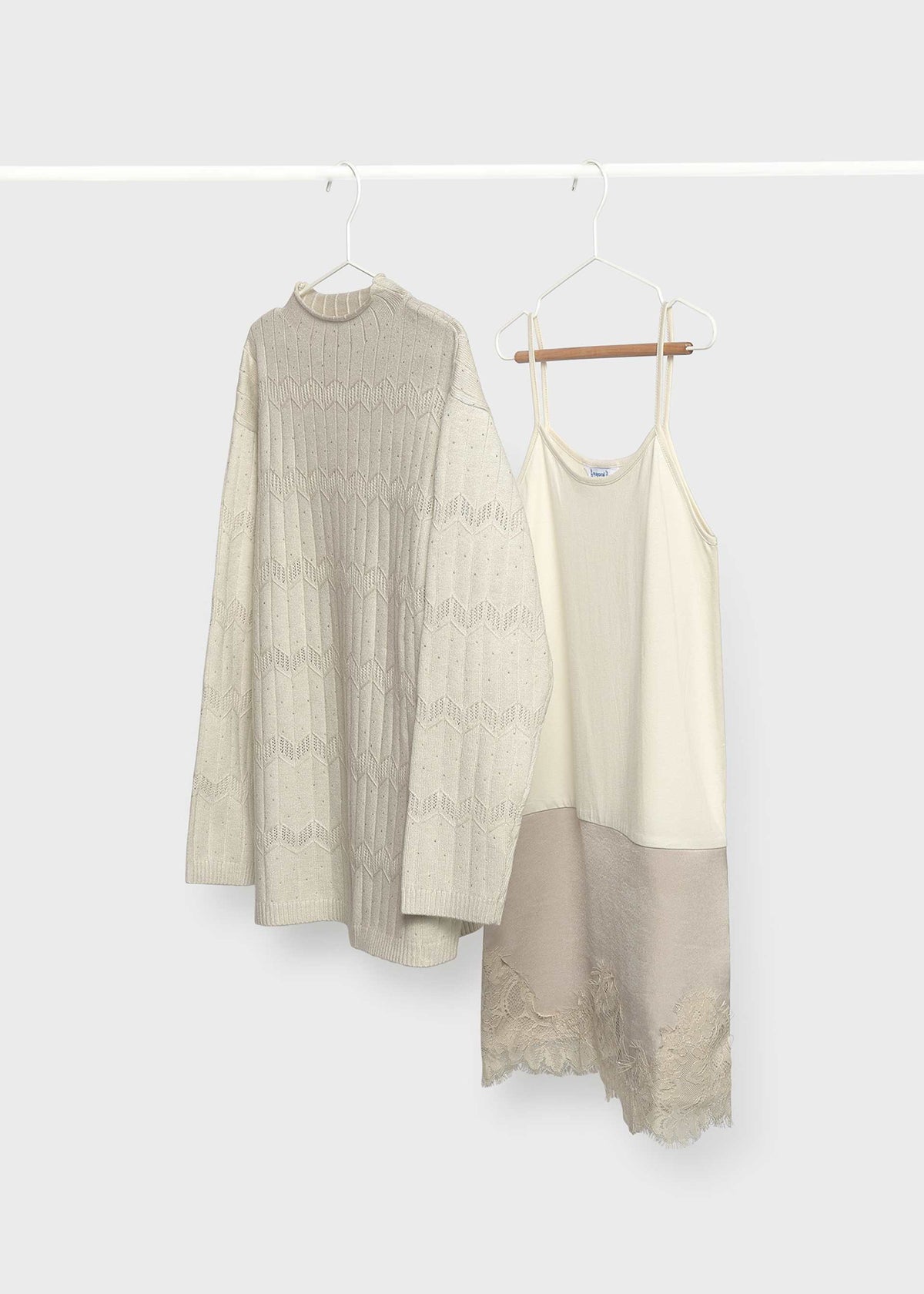 Vestito in pizzo ragazza - Crema