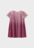 Vestito plissettato sfumato bambina - Framboise
