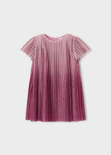 Vestito plissettato sfumato bambina - Framboise