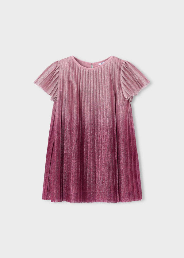 Vestito plissettato sfumato bambina - Framboise