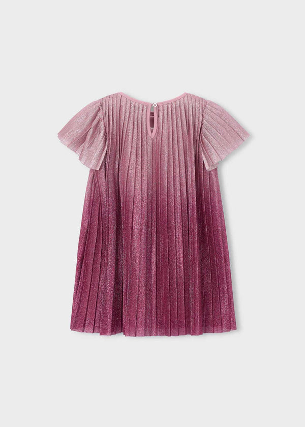 Vestito plissettato sfumato bambina - Framboise