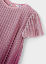Vestito plissettato sfumato bambina - Framboise