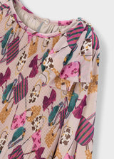 Vestito plissettato stampato bambina - Bottiglia