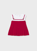 Vestito punto combinato neonata - Rosso