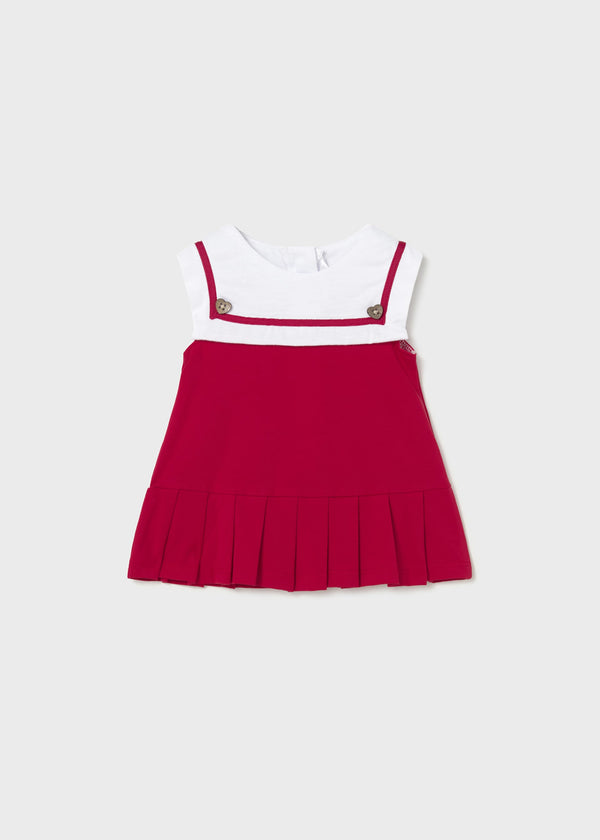 Vestito punto combinato neonata - Rosso