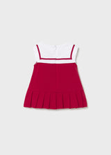 Vestito punto combinato neonata - Rosso