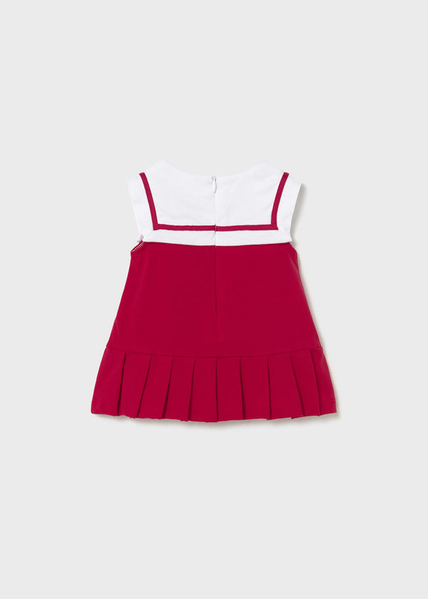 Vestito punto combinato neonata - Rosso