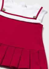 Vestito punto combinato neonata - Rosso