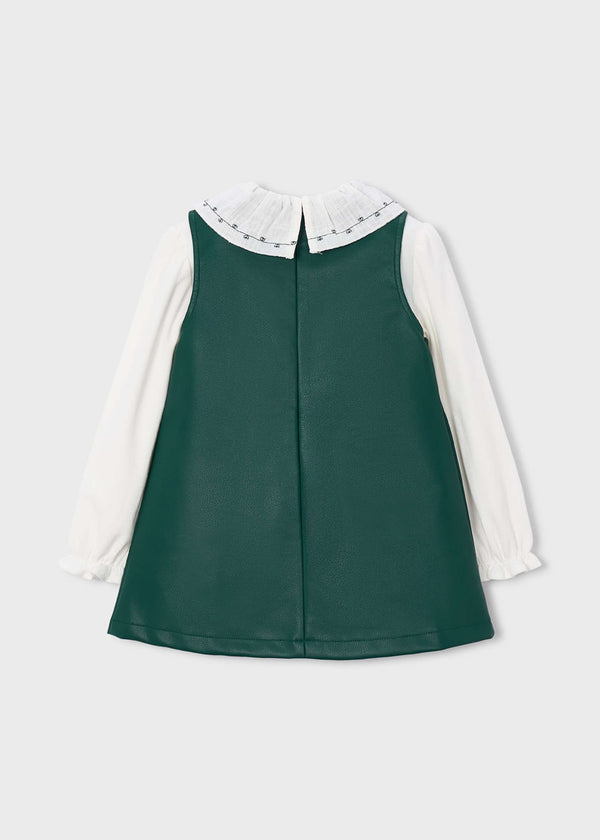 Vestito similpelle con blusa bambina - Bottiglia