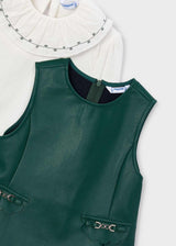 Vestito similpelle con blusa bambina - Bottiglia