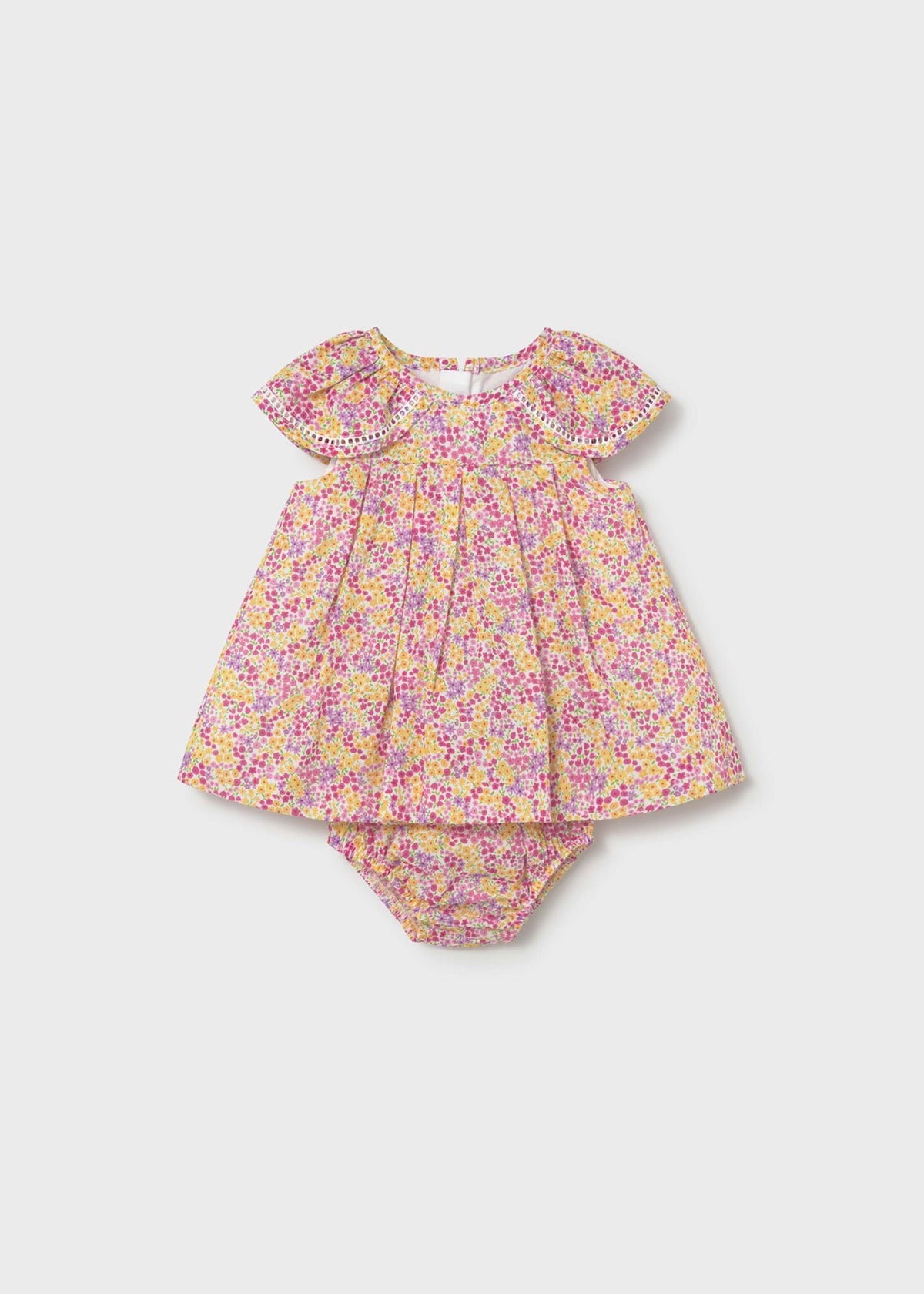 Vestito stampato con copripannolino neonata - Rosa