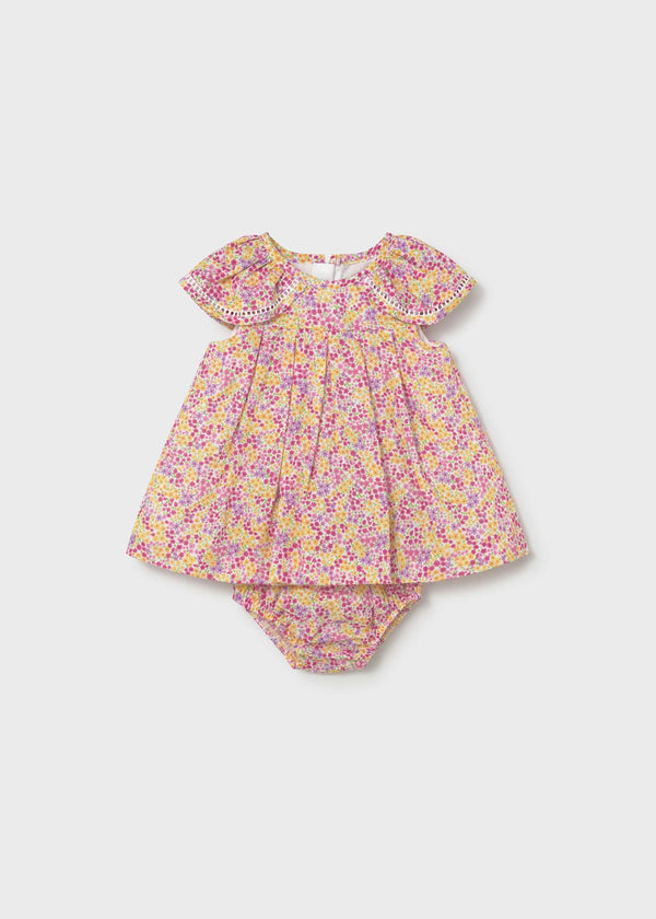 Vestito stampato con copripannolino neonata - Rosa