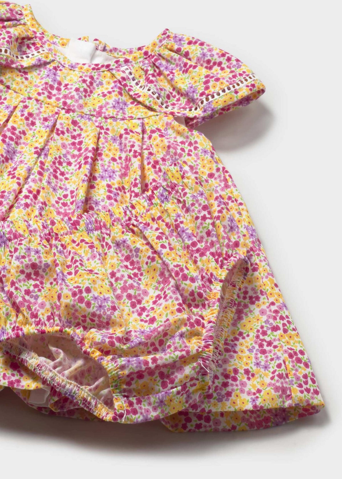 Vestito stampato con copripannolino neonata - Rosa