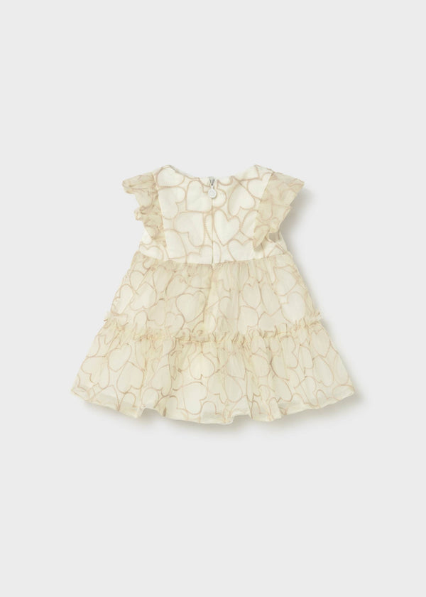 Vestito tulle cerimonia neonata - Grano