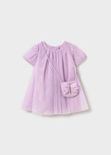 Vestito tulle con borsetta neonata