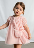Vestito tulle con borsetta neonata