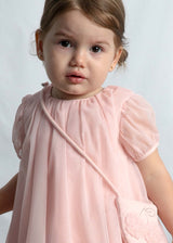Vestito tulle con borsetta neonata