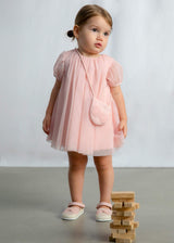 Vestito tulle con borsetta neonata